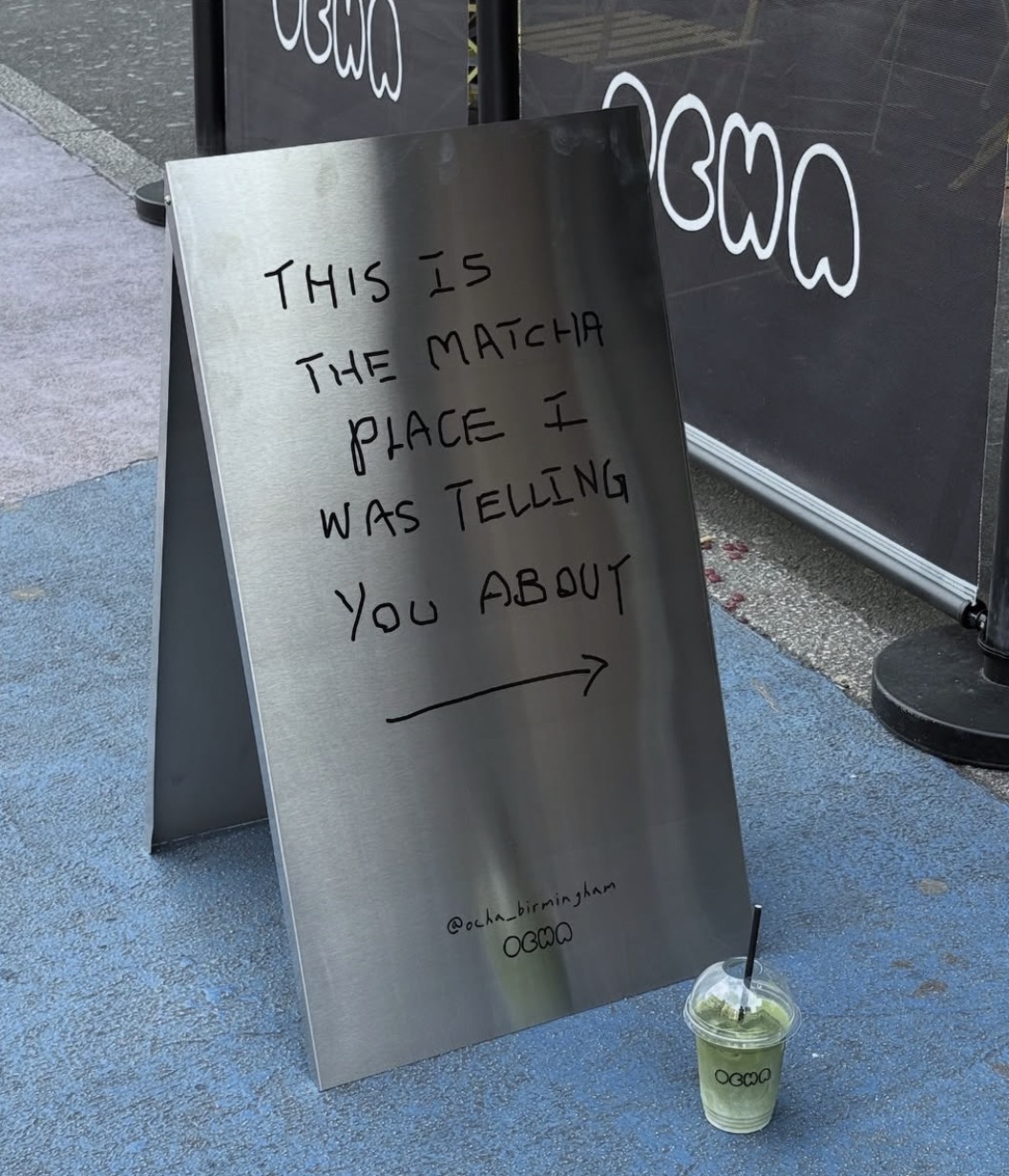 Handwritten A-board on Hurst Street